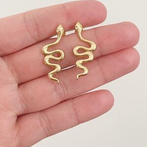 Gold Snake Earrings